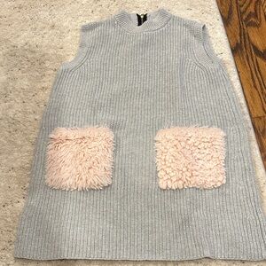 Crewcuts Gray Sweater with Pink Pockets